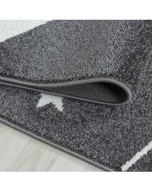 Kinderkamerkleed met vallende stermotief, grijs en wit