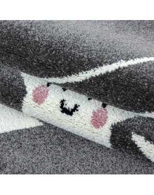 Kinderkamerkleed met vallende stermotief, grijs en wit