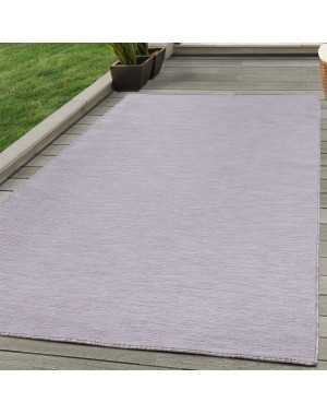 Sisal vloerkleed, plat geweven, terras, binnen/buiten, gespikkeld roze/crème