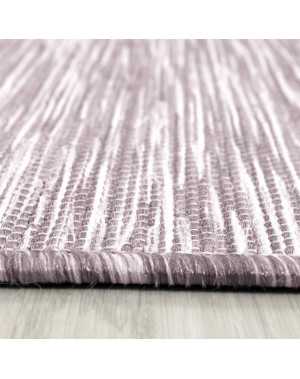 Sisal vloerkleed, plat geweven, terras, binnen/buiten, gespikkeld roze/crème