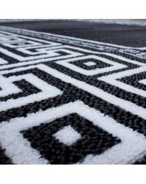 Tapis design Moderne Géométrique bordure versace Optique Noir Blanc