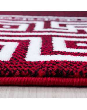 Tapis design Moderne Géométrique bordure versace Optique Noir Rouge Blanc