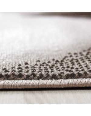 Tapis Moderne de Salon abstrait ombre d'Ondes Optique Marron Beige