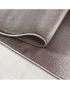 Tapis Moderne de Salon abstrait ombre d'Ondes Optique Marron Beige