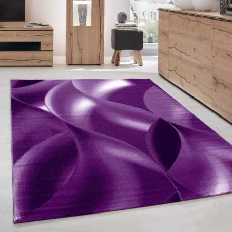 Modern abstract vloerkleed voor de woonkamer, optische golfschaduw, zwart, paars, wit