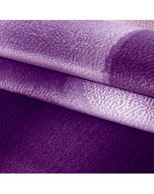 Tapis Moderne de Salon abstrait ombre d'Ondes Optique Noir Violet Blanc