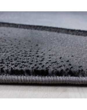 Tapis Design Moderne Abstrait optique motif vagues Noir Gris