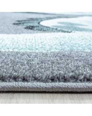 Kinderkleed voor de babykamer met dinosauruspatroon, grijs, blauw, wit