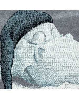 Kinderkleed voor de babykamer met dinosauruspatroon, grijs, blauw, wit