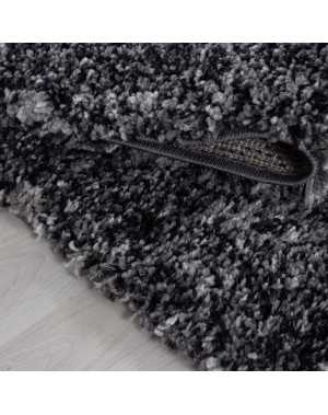 Tapis de Salon Shaggy haute qualité Anthracite Gris Blanc Moucheté