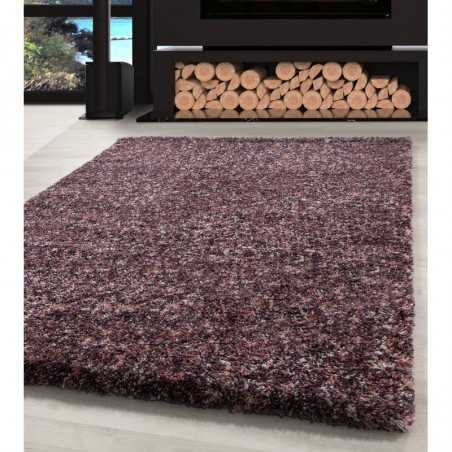 Tapis de Salon Shaggy haute qualité Rose Violet Taupe Crème Moucheté