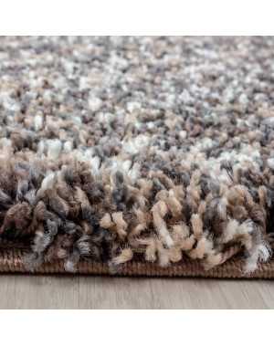 Tapis de Salon Shaggy haute qualité Taupe Gris Beige Crème Moucheté