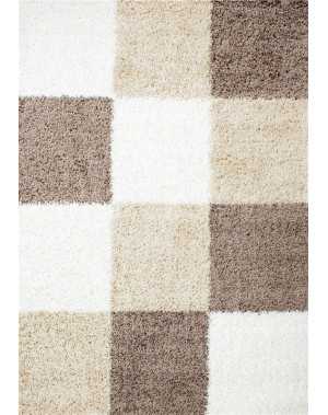 Tapis Shaggy pile longue à carreaux plusiuers couleurs et tailles au choix