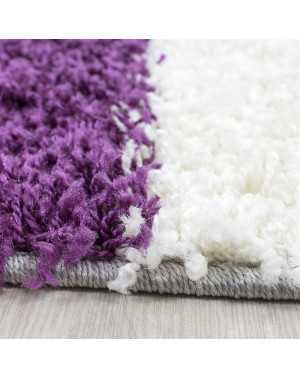 Tapis Shaggy pile longue à carreaux plusiuers couleurs et tailles au choix