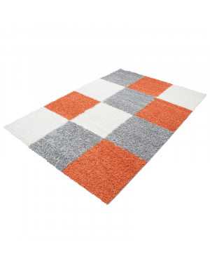 Tapis Shaggy pile longue à carreaux plusiuers couleurs et tailles au choix