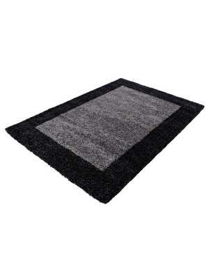 Tapis Shaggy pile longue designe bordure couleurs et tailles au choix
