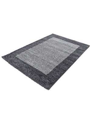 Tapis Shaggy pile longue designe bordure couleurs et tailles au choix