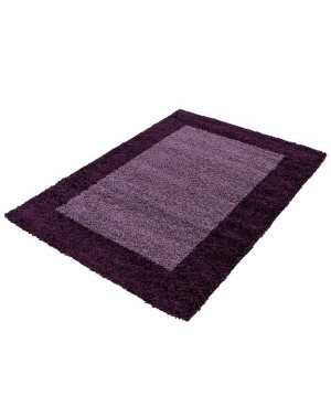 Tapis Shaggy pile longue designe bordure couleurs et tailles au choix