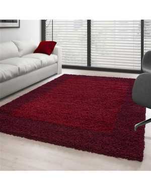 Tapis Shaggy pile longue designe bordure couleurs et tailles au choix