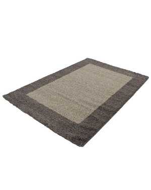 Tapis Shaggy pile longue designe bordure couleurs et tailles au choix