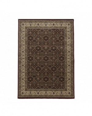 Oosterse laagpolige woonkamertapijt met antiek sierpatroon, rood