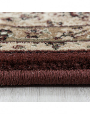 Oosterse laagpolige woonkamertapijt met antiek sierpatroon, rood