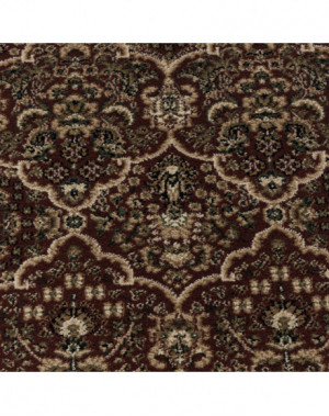 Oosterse laagpolige woonkamertapijt met antiek sierpatroon, rood