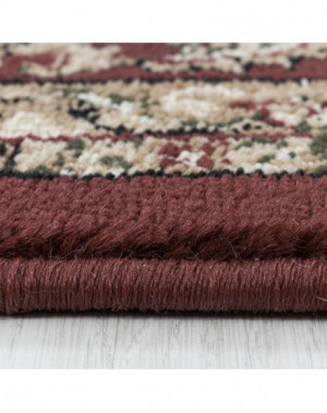 Oosterse laagpolige woonkamertapijt met antiek sierpatroon, crèmekleurig