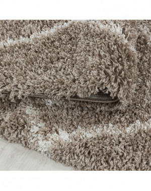 Hoogpolig woonkamerkleed met ruitpatroon, beige