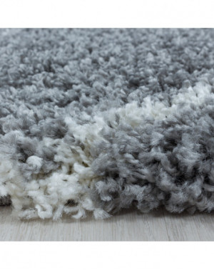 Harig woonkamerkleed met ruitpatroon, zachte pool, grijs