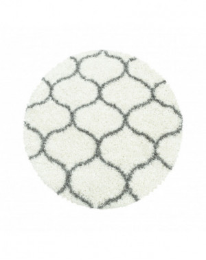 Shaggy Design woonkamerkleed met geruite tegeljacquard in crèmekleur