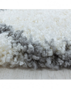 Shaggy Design woonkamerkleed met geruite tegeljacquard in crèmekleur