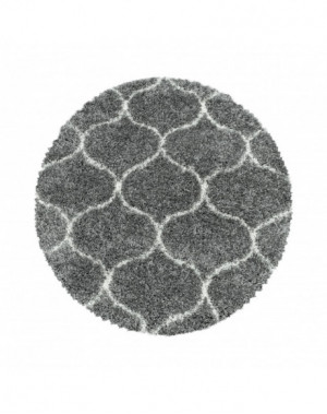 Shaggy Design woonkamerkleed met tegeljacquardpatroon in grijs geruit.