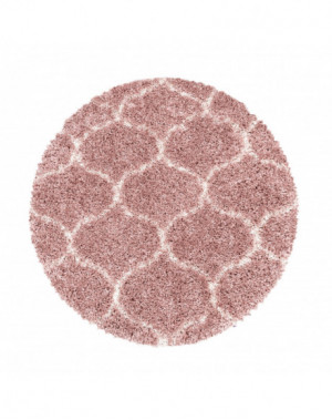 Shaggy Design woonkamerkleed met tegeljacquard roze ruitpatroon