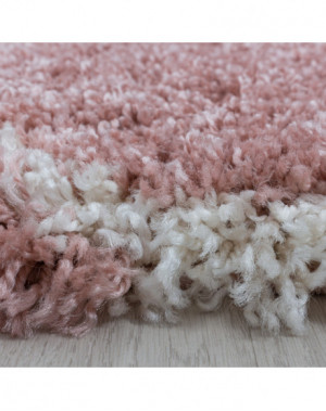 Shaggy Design woonkamerkleed met tegeljacquard roze ruitpatroon