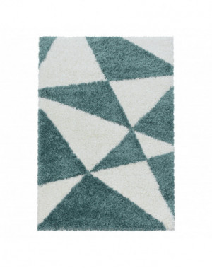 Tapis de salon Shaggy Design à de Triangle Abstrait Tapis Design Bleu