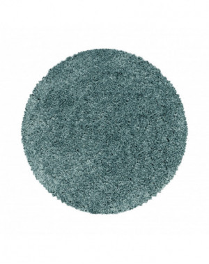 Tapis de salon Shaggy Design Poil Souple Monochrome Aqua