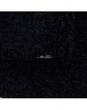 Shaggy design vloerkleed voor de woonkamer, zachte pool, monochroom zwart