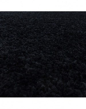 Shaggy design vloerkleed voor de woonkamer, zachte pool, monochroom zwart