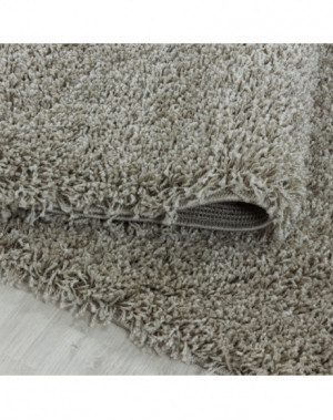 Shaggy Design woonkamerkleed, zachte pool, monochroom, naturel taupe