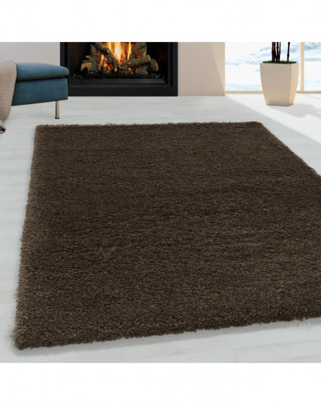 Tapis de salon Shaggy Agréable doux Tapis de chambre Marron