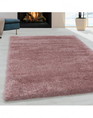 Tapis de salon Shaggy Agréable doux Tapis de chambre Rose