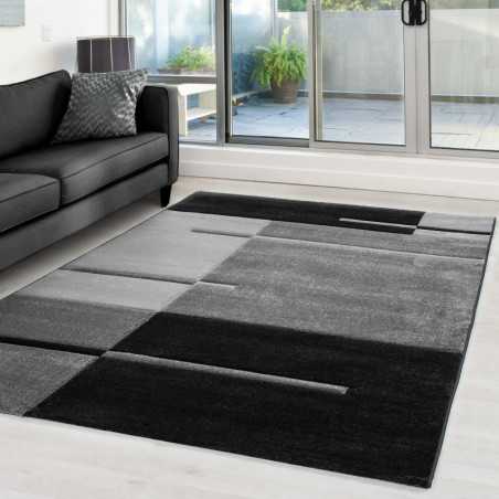 Tapis 3D moderne designe découpe de contour Hawaii 1310 GRIS