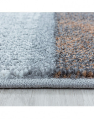 Tapis de salon à poil ras Marbré Motif de carré Poil souple Terra