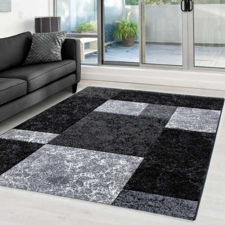 Tapis 3D moderne designe découpe de contour Hawaii 1330 NOIR