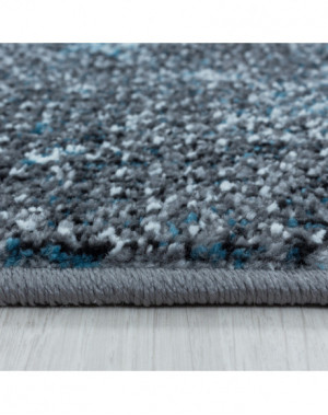 Laagpolig woonkamerkleed, gemarmerd wolkenpatroon, zachte pool, blauw