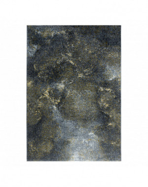 Tapis de salon à poil ras Marbré Motif de nuage Poil souple Jaune