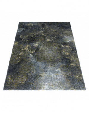 Tapis de salon à poil ras Marbré Motif de nuage Poil souple Jaune