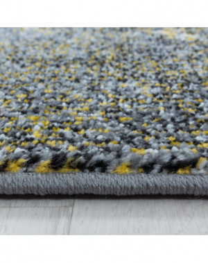 Tapis de salon à poil ras Marbré Motif de nuage Poil souple Jaune