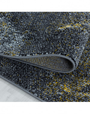 Tapis de salon à poil ras Marbré Motif de nuage Poil souple Jaune